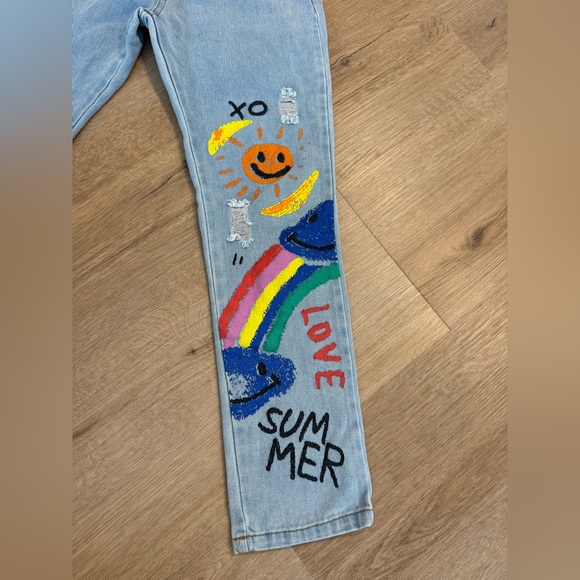 Lola and the Boys Scribble Rainbow Jeans Size 14 - Picture 5 of 6